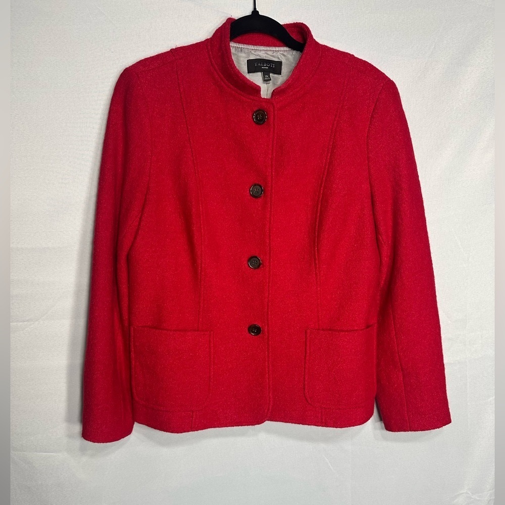 Red Women's Jacket by Talbots size 14p pre owned Exellent condition